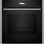 Neff B24CR31N0, N70, CircoTerm, Klapptür Einbaubackofen, 60x60cm, Edelstahl, 3.7 Zoll Full Touch TFT-Farb- und Grafikdisplay, Home Connect, Soft Opening