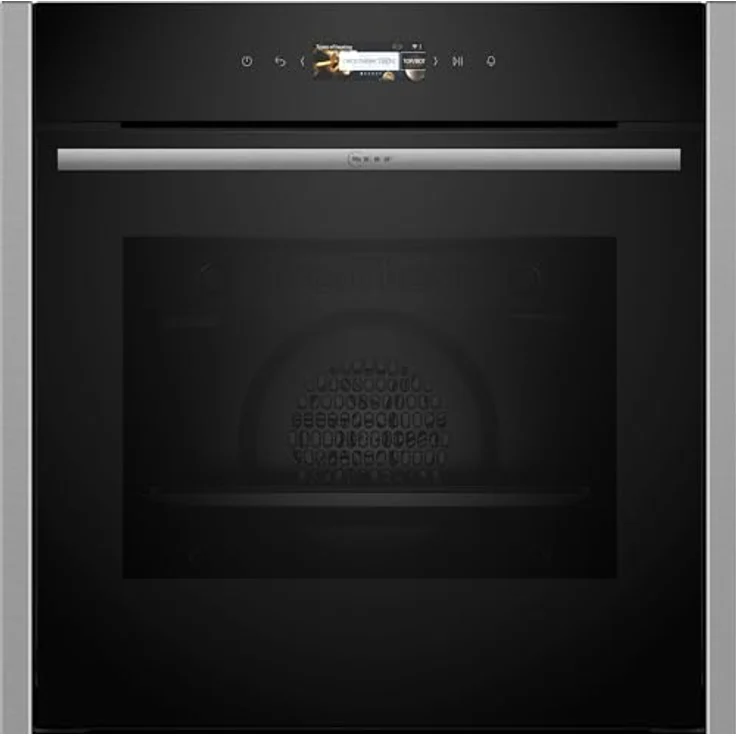 Neff B24CR31N0, N70, CircoTerm, Klapptür Einbaubackofen, 60x60cm, Edelstahl, 3.7 Zoll Full Touch TFT-Farb- und Grafikdisplay, Home Connect, Soft Opening – Bild 1