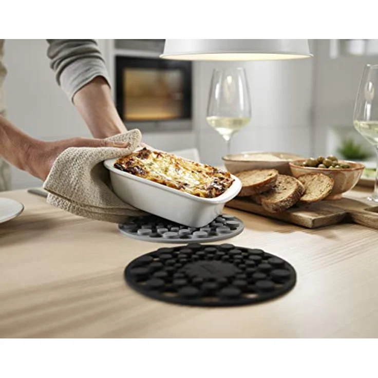 Joseph Joseph Spot-On, 2er-Set Silikonuntersetzer, hitzebeständig bis 220°C, Schwarz/Grau – Bild 5