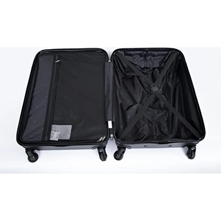 Travelhouse Bali 3tlg. Kofferset ABS Hartschalen Koffer M-L-XL Gel-Griffe 4 Rollen TSA Schloss Standfüße Trolley Rollkoffer Reisekoffer schwarz – Bild 2