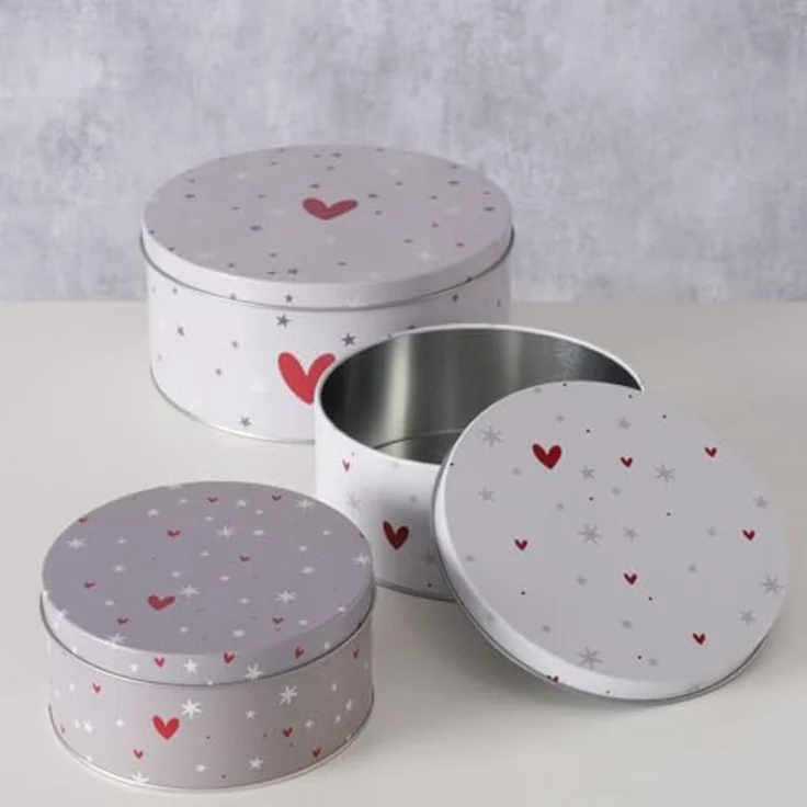 Boltze Dosen zur Aufbewahrung ANELLA, Ø 14-20 cm, 3er-Set, grau, vielseitig und langlebig – Bild 2