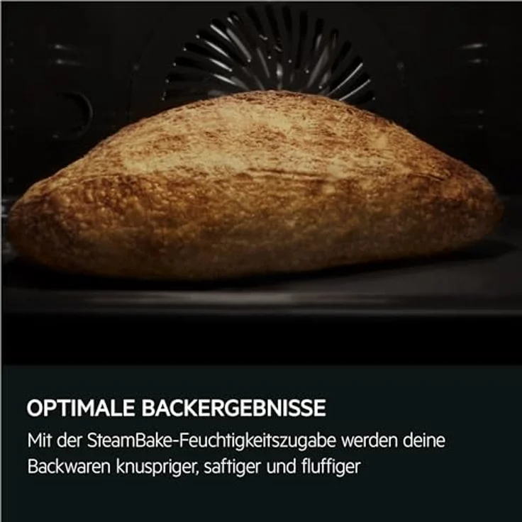 AEG Standherd mit Induktions-Kochfeld 50 cm / SteamBake-Feuchtigkeitszugabe / AirFry-Rost / Grill / A / Versenkknebel / Display mit Uhr / 2 Paar Teleskopschienen / Weiß - CIB56494BW – Bild 3