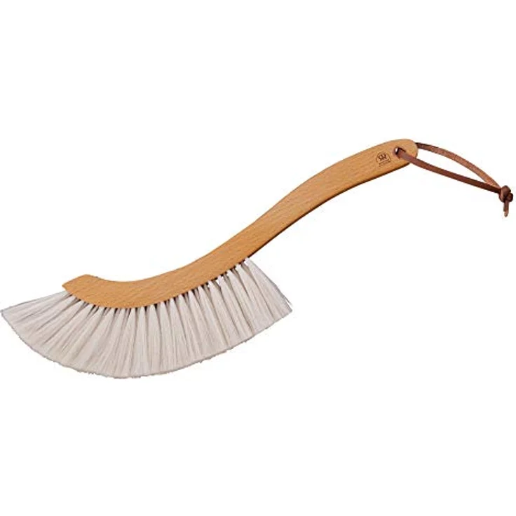 Bürstenhaus Redecker Staubwedel geschwungene Staubbürste aus weichem Ziegenhaar, Sichelform, 39 cm – Bild 1
