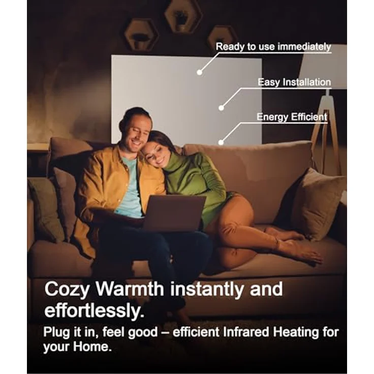 VIESTA® Infrarot Wandheizung TH12 WIFI, 700W mit Thermostat, Fernbedienung & WiFi-Steuerung, Carbon Crystal Heizpaneel – Bild 2