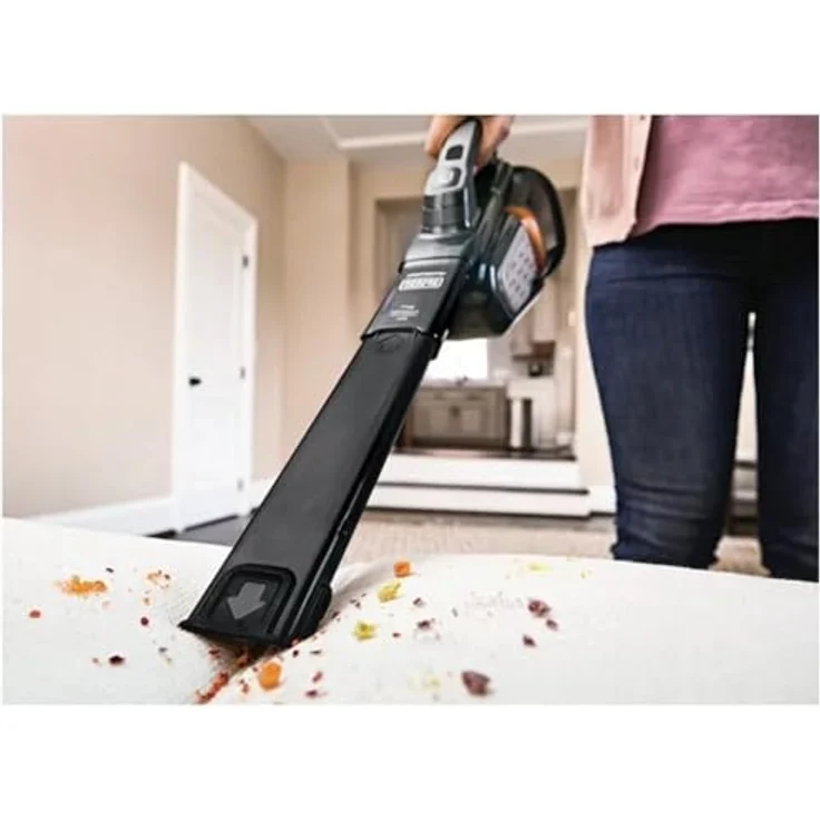 Black + Decker 36 Wh - 18 V Akku-Handstaubsauger Dustbuster Smart tech (mit Cyclonic Action & zwei Saugstufen, integrierte ausziehbare Fugendüse, inkl. Ladekabel) BHHV520JF – Bild 4