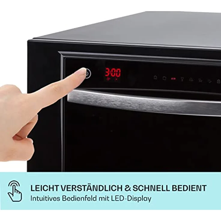 Klarstein Havasia UV 6 Luminance schwarz, Tischgeschirrspüler, E, Geräuschemissionsklasse C, Geräuschemissionen 49 Dezibel – Bild 7