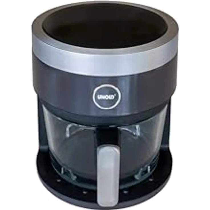 Unold 58695 Glas Heißluftfritteuse mit Digitalem LED-Touchscreen und 10 Automatikprogramme für, Grillen, Garen, Braten, Dörren, Backen, Warmhalten, Erhitzen, Auftauen oder Rösten - ganz ohne Öl