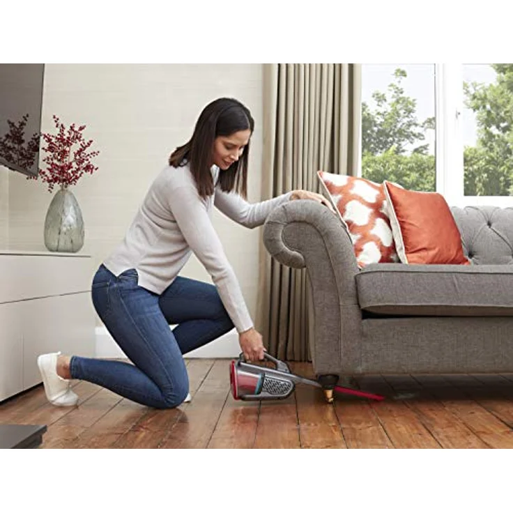 Black + Decker Lithium Dustbuster BHHV315J mit Cyclonic Action – 12V, 20AW Akku Handstaubsauger mit ausziehbarer Fugendüse & Ladekabel – Beutelloser, kabelloser Staubsauger – Titanium- Rot – Bild 5
