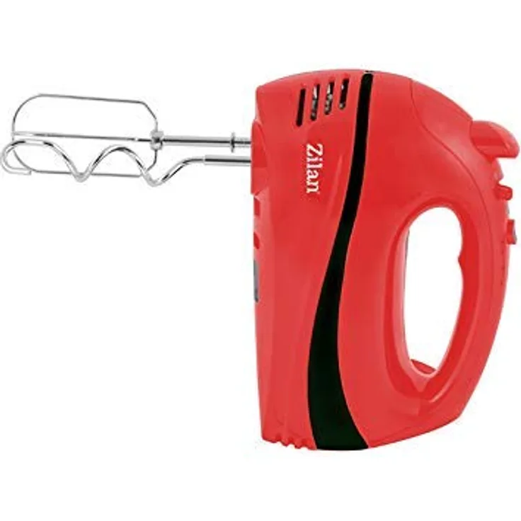 Zilan Handrührer, Handrührer, 300 W, 5 Geschwindigkeiten, Turbo, Rot