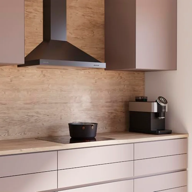 Cecotec Bolero Flux PM 606500 Dunstabzugshaube, 60 cm, Schwarz A, 165 W, Edelstahl-Finish, 650 m³/h, mechanische Steuerung, 3 Leistungsstufen, mit Licht und Kohlefilter – Bild 3