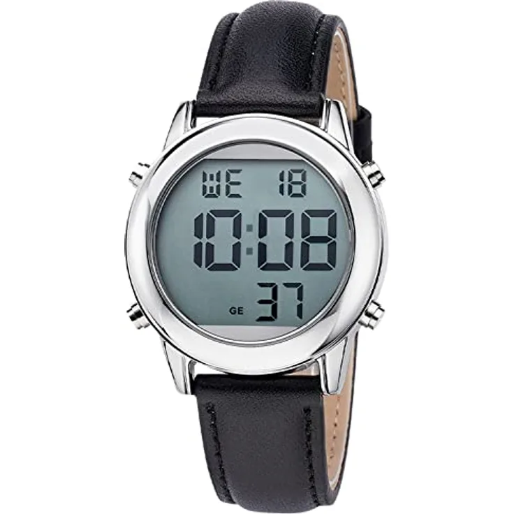 Master Time Funk Quarz Sprechende Herren Uhr Analog mit Leder Armband MTGA-10811-85L