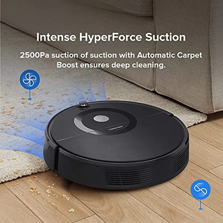 Roborock E5 Saug- und Wischroboter mit Fernbedienung & App-/Sprachsteuerung (2500Pa Saugleistung, 200min Akkulaufzeit, 640ml Staubbehälter, 180ml Wassertank, Gyroskopen-Sensoren-Routensystem) Schwarz – Bild 5