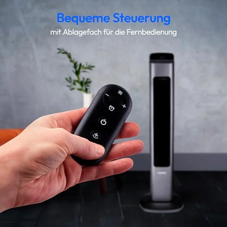 MEDION P15 TF Turmventilator (MD10809) mit Fernbedienung (5 Geschwindigkeitsstufen, leiser Schlafmodus, 45 Watt Leistung, Automatische 80° horizontale Oszillation, LED Display, Anthrazit – Bild 2
