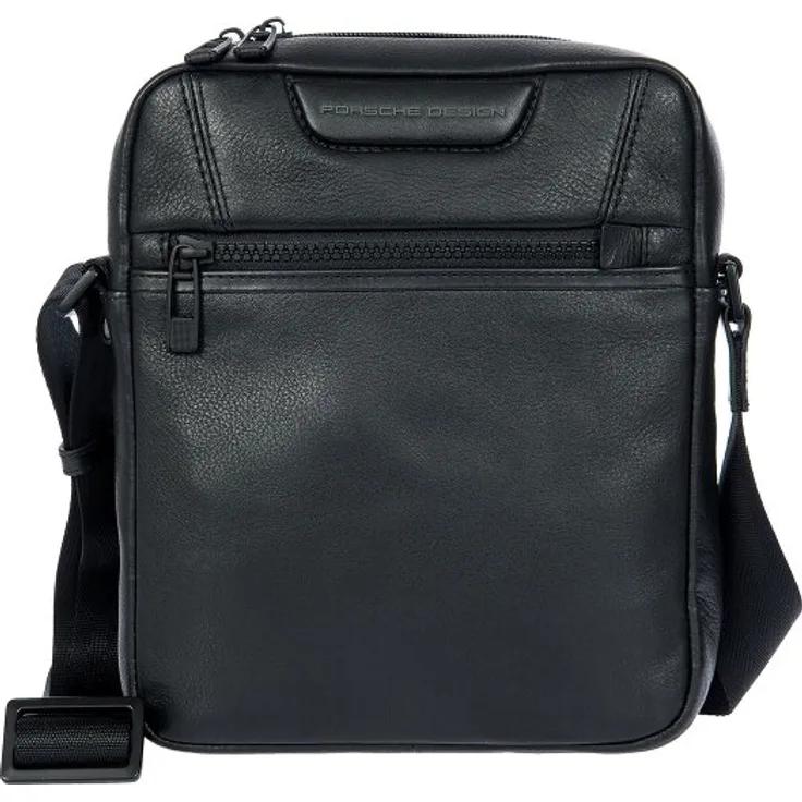Porsche Design Roadster Umhängetasche, 100% Leder, 20 cm x 5 cm x 23.5 cm, schwarz