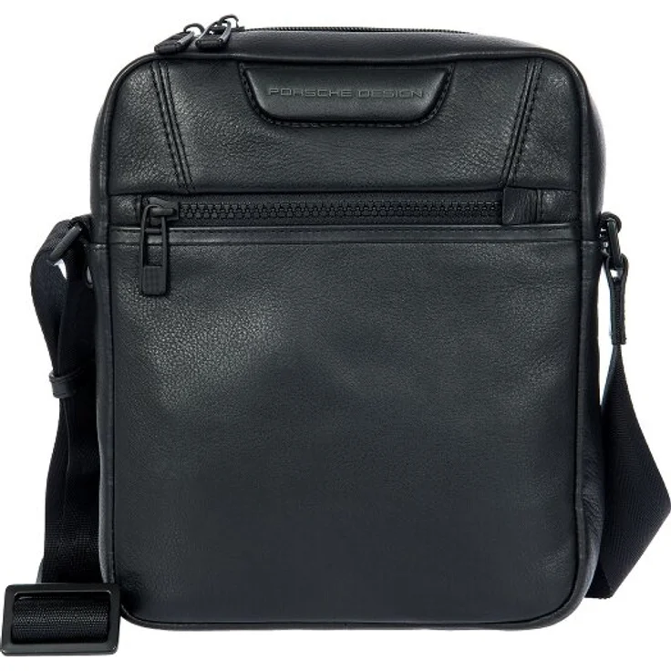 Porsche Design Roadster Umhängetasche, 100% Leder, 20 cm x 5 cm x 23.5 cm, schwarz