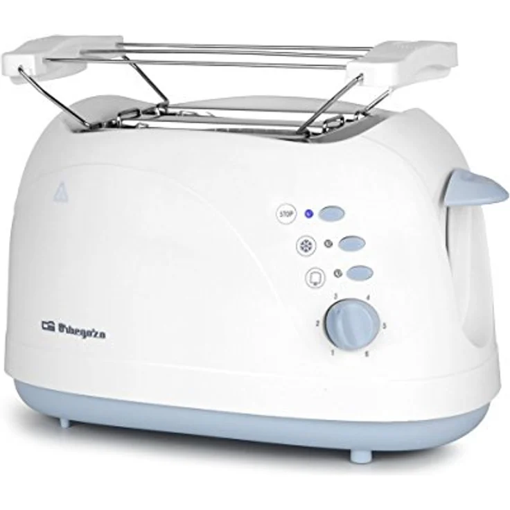 Orbegozo TO3010 Toaster, 700 W, 2 Schlitze, Brötchenaufsatz, hitzeisolierte Ummantelung, Krümelschublade, Weiß – Bild 2