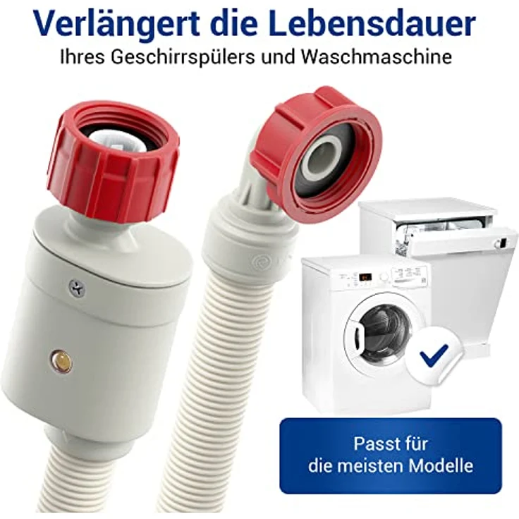Aquastop Sicherheits-Zulaufschlauch 1,50 M Wasserschlauch für Waschmaschine & Geschirrspüler mit 3-4 Anschlussverschraubung – Bild 6