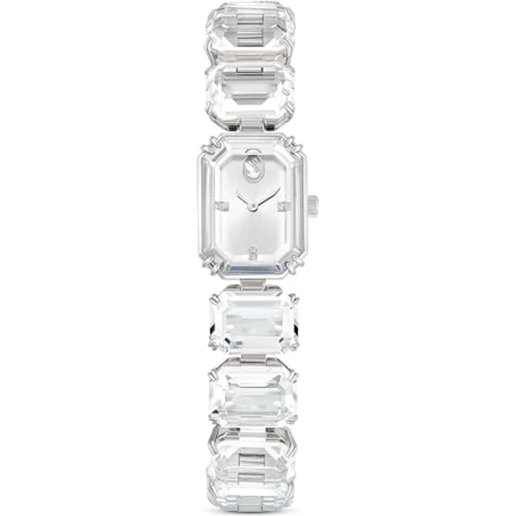 Swarovski Armbanduhr, Oktagon-Schliff mit Kristall-Lünette, Weiß, Edelstahl, 50 m wasserdicht – Bild 1