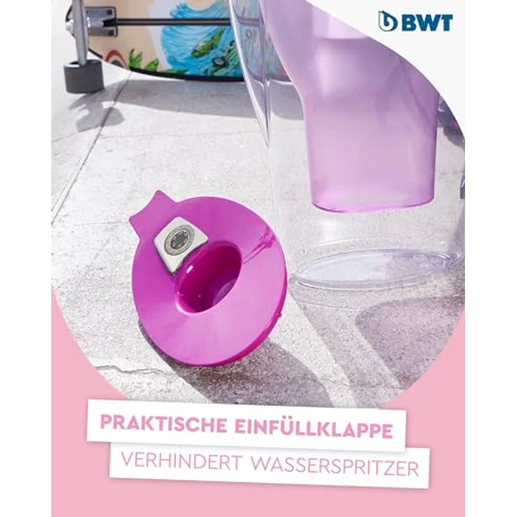BWT AQUAlizer Home Wasserfilter, Aubergine, inkl. 1 Magnesium Filterkartusche, für Trinkwasser, filtert Kalk, Chlor, Blei & Kupfer – Bild 5
