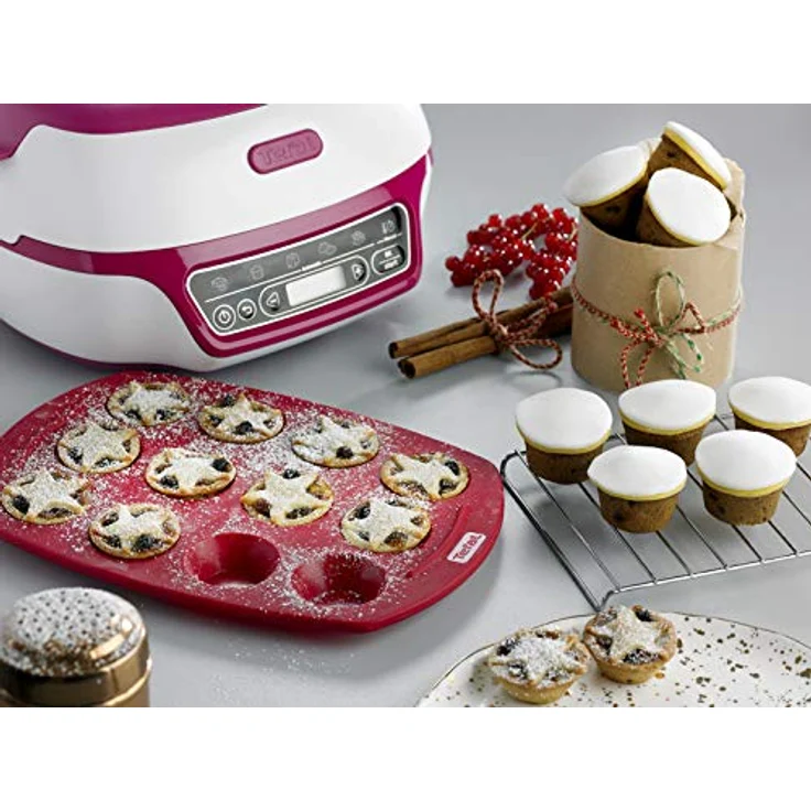 Tefal CAKE FACTORY KD8018 [Kuchenbackgerät, 5 automatische Programme, Zubehör inklusive: Rezeptbuch, Muffinform, Mini-Kuchenform, tiefe Form, für z.B. Lavakuchen, Brot, Cup Cakes, Brötchen] - Preisvergleich – Bild 5