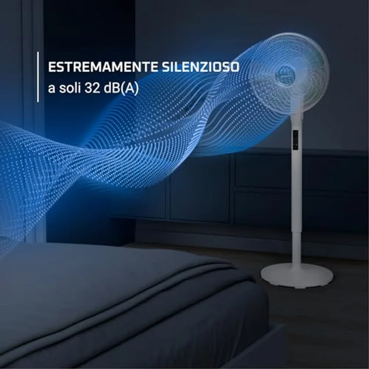 Rowenta Turbo Silence Extreme +, Standventilator mit 16 Geschwindigkeiten und 3 automatischen Modi, leiser Ventilator mit Effitech-Technologie, Oszillation 120 Grad, Höhe verstellbar - VU5890, schwarz – Bild 3