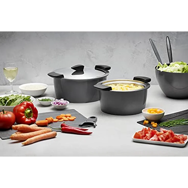 KUHN RIKON HOTPAN Kochtopf mit Thermoschüssel, 2 Liter, 18 cm, Grau, Edelstahl, induktionsgeeignet, dampfgaren, energieeffizient, warmhalten – Bild 5