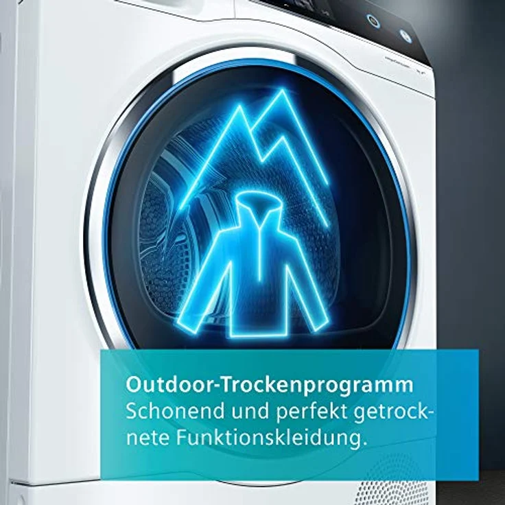 Siemens Wärmepumpentrockner für 8 kg Wäsche, iQ500, A+++, 176 kWh/Jahr, speedPack, autoDry, Outdoor-Programm, Weiß, WQ35G2D00 – Bild 3
