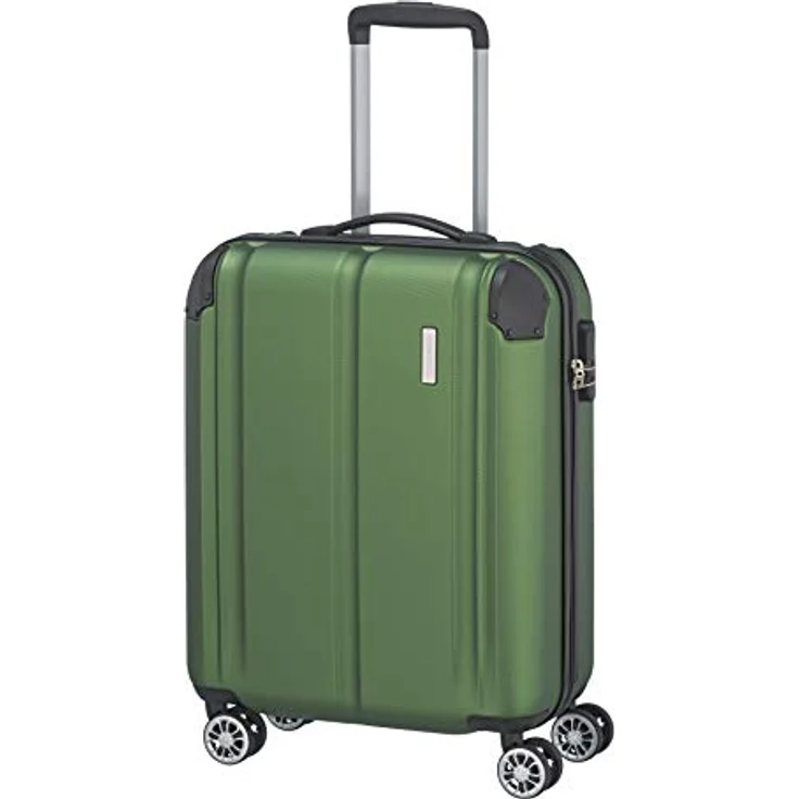 Travelite 4-Rad Handgepäck Koffer erfüllt IATA Bordgepäckmaß, Gepäck Serie CITY: Robuster Hartschalen Trolley mit kratzfester Oberfläche, 073047-80, 55 cm, 40 Liter, grün – Bild 2