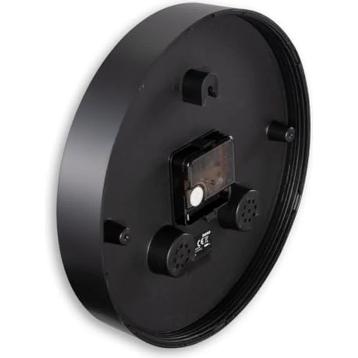 Hama Wanduhr Elba (ohne Tickgeräusche, geräuscharm, Ø 25cm, analog, Glas Abdeckung, inkl. Batterie) schwarz – Bild 3