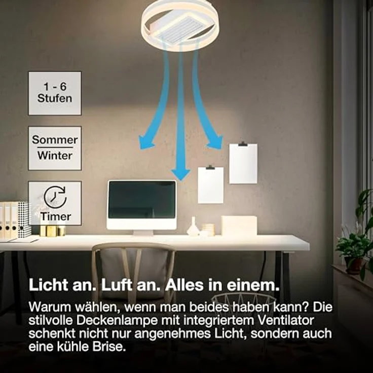 Osram LED Deckenleuchte Ceiling Fan Grill Ring 55W, Dimmbar, Tunable White, Fernbedienung, Weiss – Bild 3