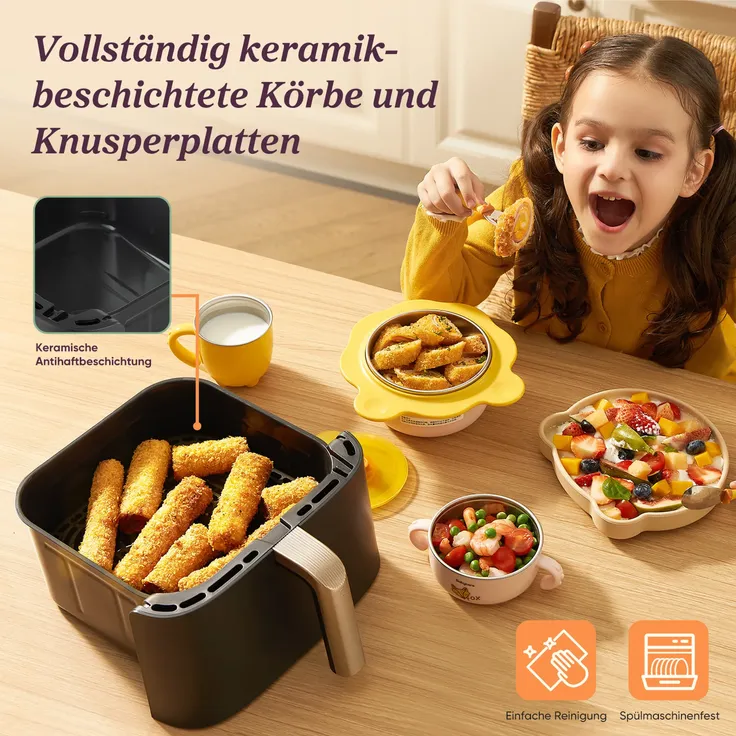 COSORI Turbo Tower Pro Smart 10,8L Heißluftfritteuse – 3-Etagen-Garen, Dual Blaze, 7 Modi, keramikbeschichtet, stapelbar, energieeffizient – Bild 6