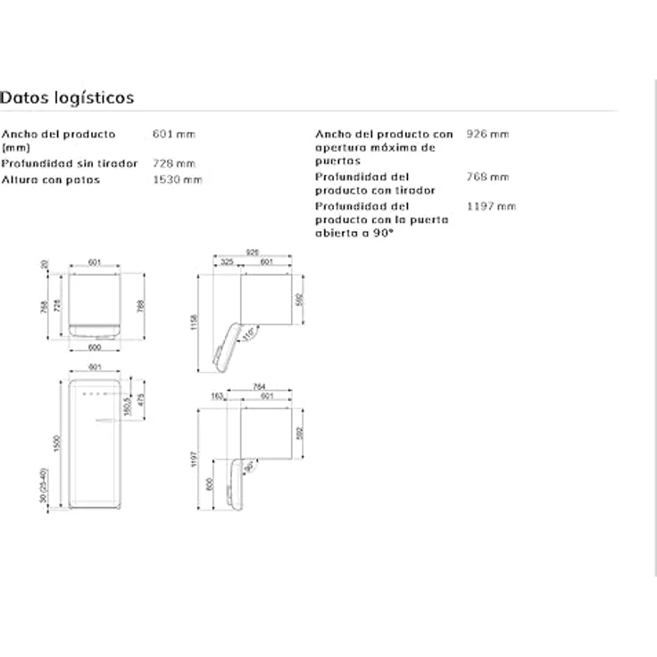Smeg FAB28LPB6, Freistehender Kühlschrank mit Gefrierfach, 270 l, Pastellblau, Türanschlag links, 50er Jahre Design – Bild 7