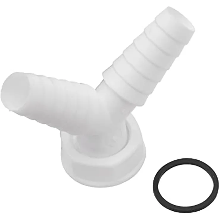 Sanitop-Wingenroth Y-Schlauchverschraubung 22405, 45° für Waschmaschinen und Spülmaschinen, robuster Kunststoff, Weiß