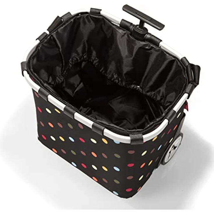 reisenthel carrycruiser  Tragbarer Einkaufstrolley mit stabilem schwarzen Aluminiumrahmen, Schultergurt und herausnehmbarer Netz-Innentasche  Aus wasserabweisendem Material, Farbe:dots – Bild 3
