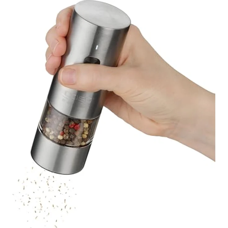 Caso SpiceDuo, Elektrische Salz- & Pfeffermühle aus Edelstahl mit USB-C, langlebig und einstellbarem Keramikmahlwerk – Bild 4