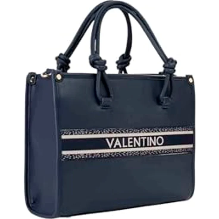 Valentino Aella Handtasche 32 cm, Henkeltasche aus 100% Polyurethan, blau – Bild 2