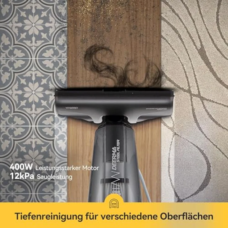 "Deerma Hand-und Stielstaubsauger DX115C Staubsauger, 600 W, Schwarz-Gold mit 12 kPa Saugkraft" – Bild 4