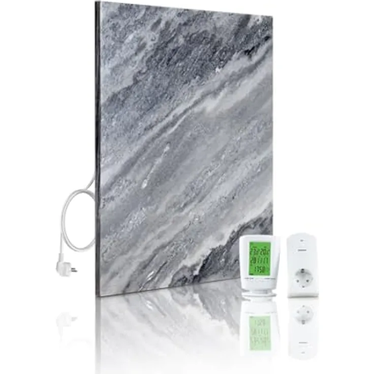 Marwona Naturstein Infrarotheizung mit Digitalthermostat 500 W, energiesparend, 5 Jahre Garantie, Made in Germany, B Ware Qarama
