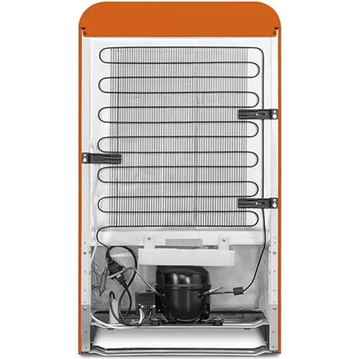 Smeg FAB10LOR6 Kühlschrank, Tisch Top Vintage, 122 l, Gefrierschrank 17 l, Scharniere links, mit Gemüsefach und LED-Beleuchtung, H 97 cm, orange – Bild 2