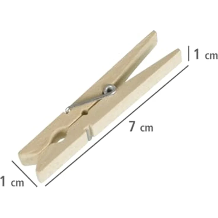 Wenko 50 Wäscheklammern aus FSC zertifiziertem Holz, umweltfreundliche Holzklammern, Klammern zum Basteln und Dekorieren, je 7 cm, natur – Bild 5