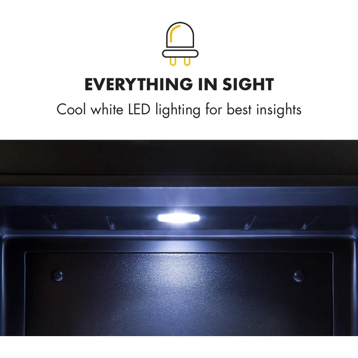 Brooklyn 24L Minikühlschrank A LED Kunststoff-Einsatz Glastür schwarz Schwarz, 32 Ltr – Bild 7