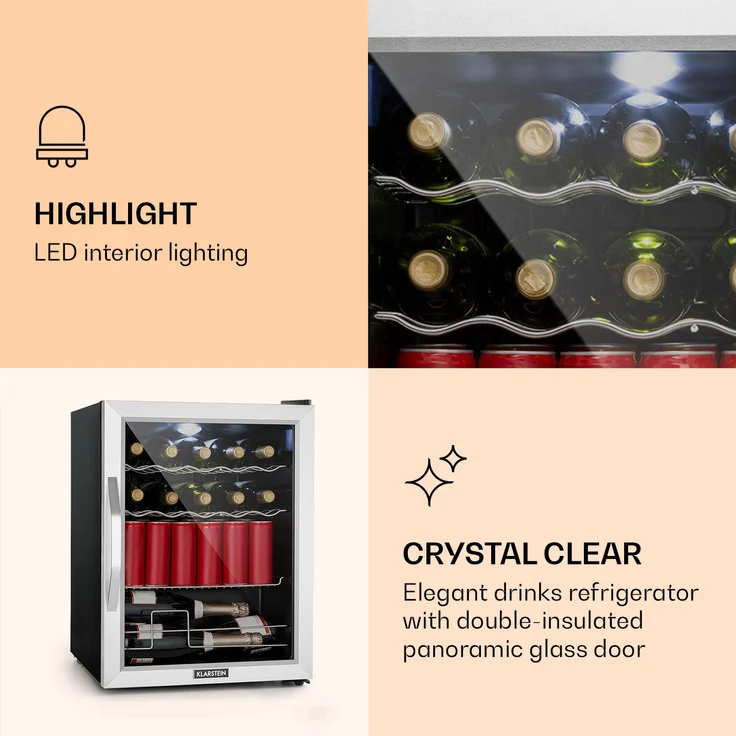 Beersafe XL Mix It Edition Getränkekühlschrank LED 4 Metallroste Glastür – Bild 4