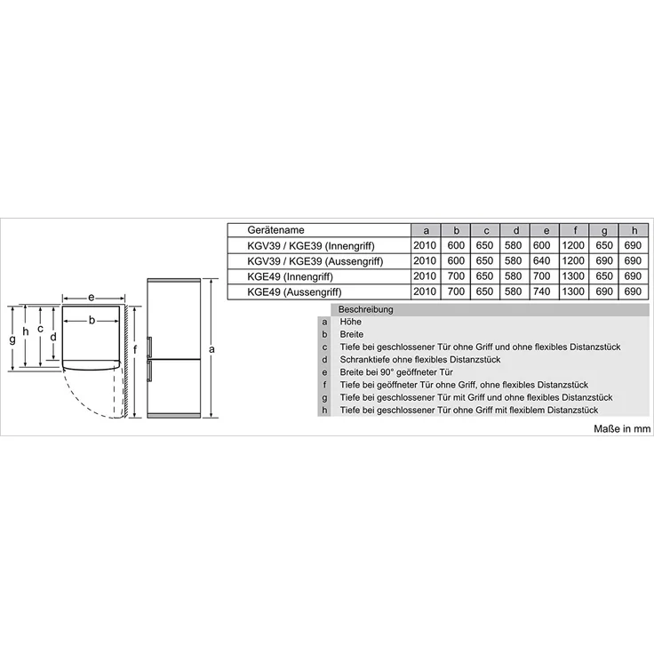 Bosch KGV39VLEA Kühl-Gefrierkombination, freistehend, edelstahl, LED, Schnellgefrieren, Breite 60 cm, Energieklasse E – Bild 4