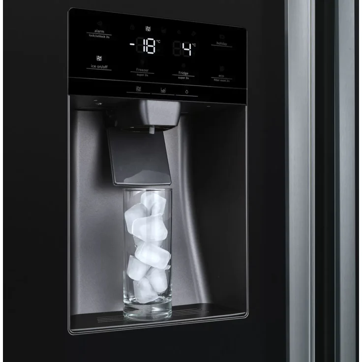 Bosch Serie 6 KAD93VBFP Side-by-Side-Kühlschrank, freistehend, schwarz, NoFrost, Schnellkühlen und -gefrieren, Wasser- und Eiswürfelspender, Festwasseranschluss, Breite 91 cm – Bild 14