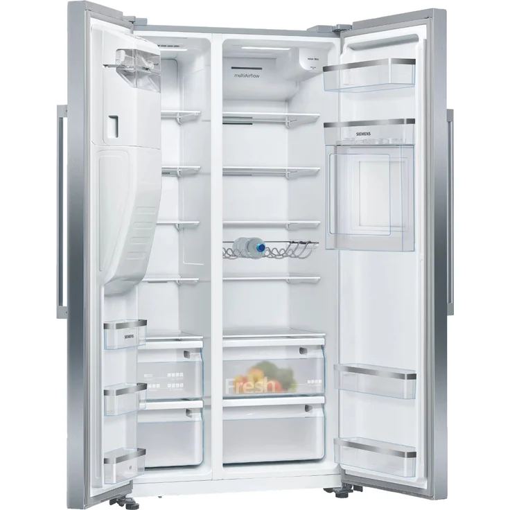 Siemens KA93GAIEP Side-by-Side-Kühlschrank, freistehend, silber, NoFrost, Schnellkühlen, Schnellgefrieren, Wasser- und Eiswürfelspender, Festwasseranschluss, Breite 90.8 cm – Bild 7