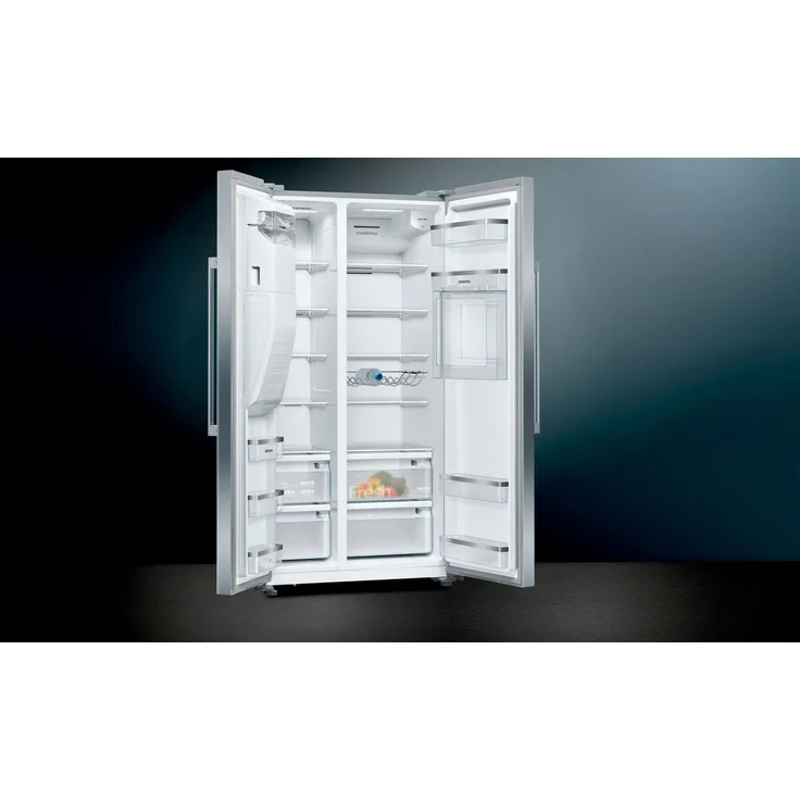 Siemens KA93GAIEP Side-by-Side-Kühlschrank, freistehend, silber, NoFrost, Schnellkühlen, Schnellgefrieren, Wasser- und Eiswürfelspender, Festwasseranschluss, Breite 90.8 cm – Bild 10