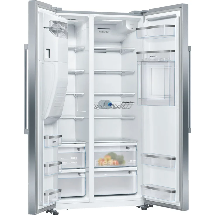 Siemens KA93GAIEP Side-by-Side-Kühlschrank, freistehend, silber, NoFrost, Schnellkühlen, Schnellgefrieren, Wasser- und Eiswürfelspender, Festwasseranschluss, Breite 90.8 cm – Bild 11