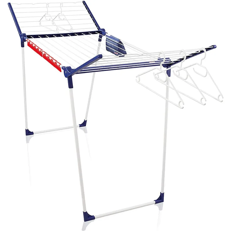 Leifheit Standtrockner Pegasus 200 Solid Comfort mit 20m Trockenlänge, Flügelwäschetrockner für lange Wäschestücke, Wäscheständer mit Bügelstangen, energiesparend