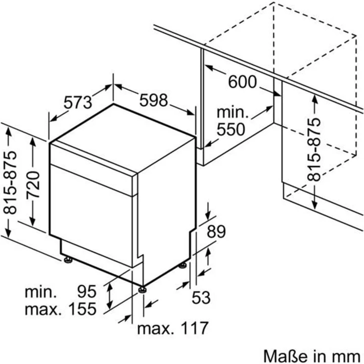 Siemens SN43HS41TE, Geschirrspüler, E, Geräuschemissionsklasse B, Geräuschemissionen 44 Dezibel – Bild 7