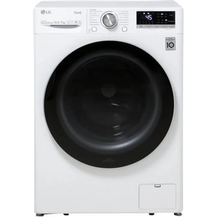 LG V7WD107H2E, Waschtrockner, Energieeffizienzklasse E, Standgerät, Breite 60 cm, Geräuschemissionsklasse A – Bild 2